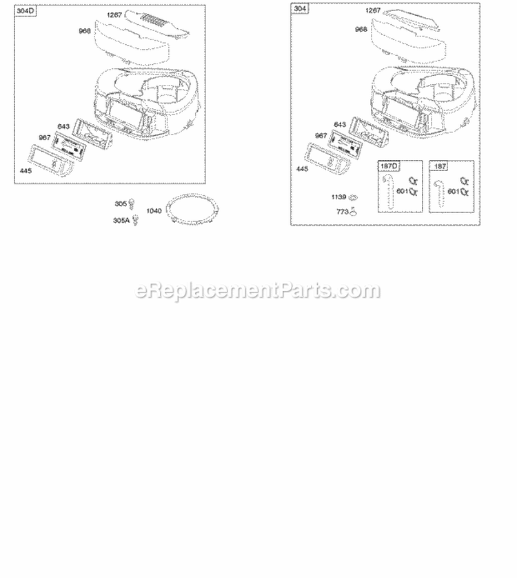Air Cleaner Blower Housing Diagram and Parts List for 319775-0110-E1  Briggs and Stratton Engine